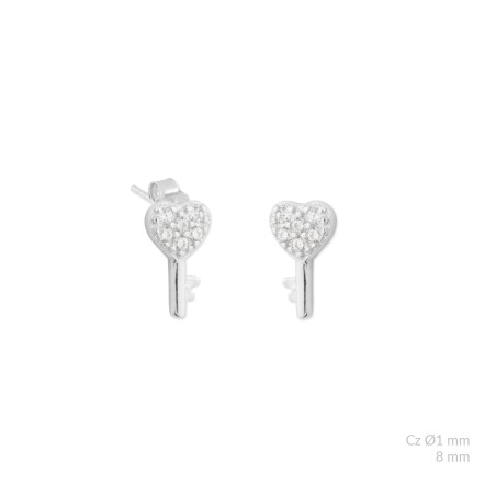 Silver earrings with cubic zirconium