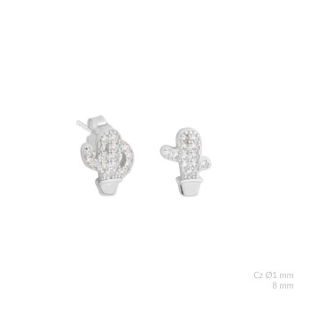 Silver earrings with cubic...