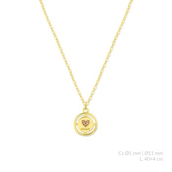 Silver necklace with cubic...