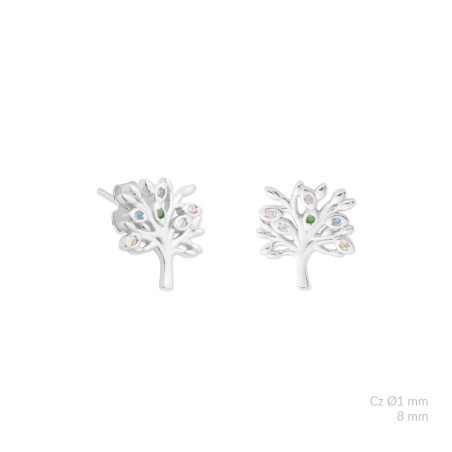 Boucles d'oreilles en Argent avec oxyde de zirconium