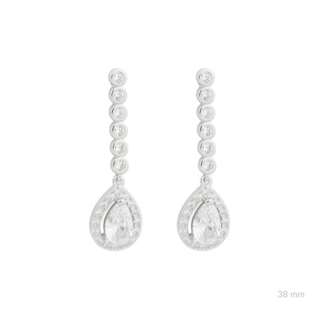 Silver earrings with cubic zirconium