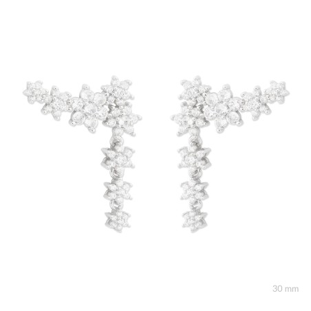 Silver earrings with cubic zirconium | Climber