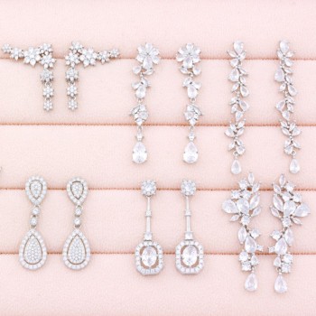 Silver earrings with cubic... 2