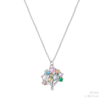 Silver necklace with cubic...