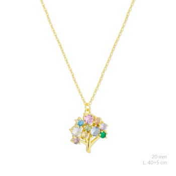 Silver necklace with cubic...