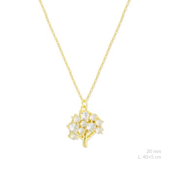 Silver necklace with cubic...