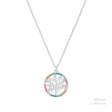 Silver necklace with cubic zirconium