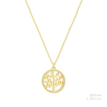 Silver necklace with cubic...