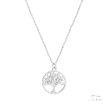 Silver necklace with cubic...
