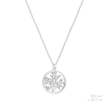 Silver necklace with cubic...