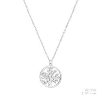 Silver necklace with cubic...