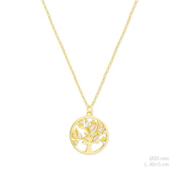 Silver necklace with cubic...