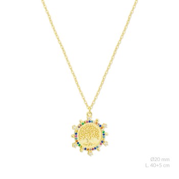 Silver necklace with cubic...