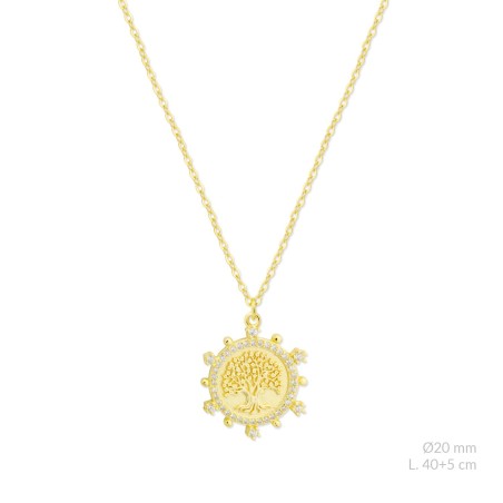 Silver necklace with cubic zirconium