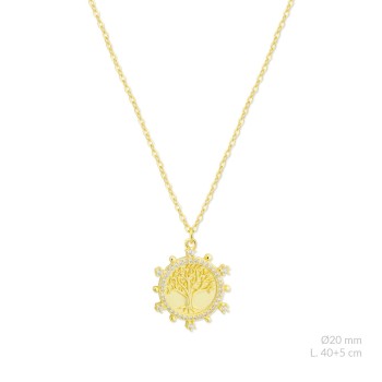Silver necklace with cubic...