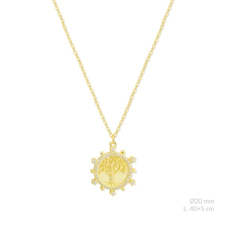 Silver necklace with cubic zirconium