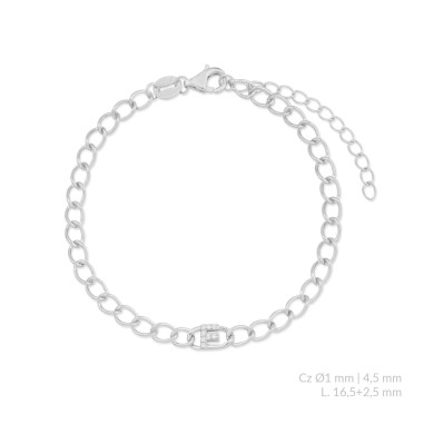 Pulseira de Prata Esterlina com zircônia | F