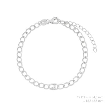 Pulseira de Prata Esterlina com zircônia | J