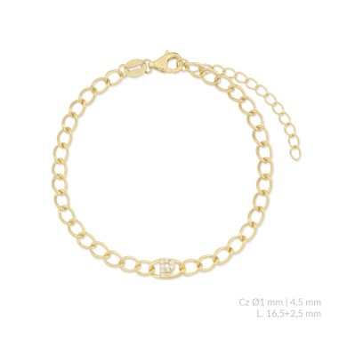 Bracelet en Argent avec oxyde de zirconium | P