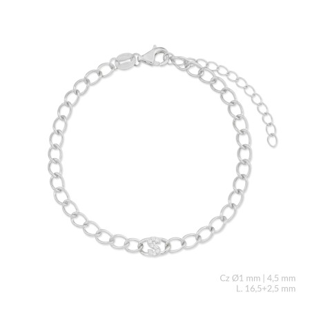 Silver bracelet with cubic zirconium | S
