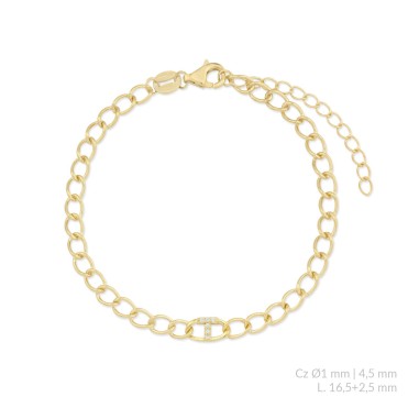 Pulsera de Plata de Ley con circonitas | T