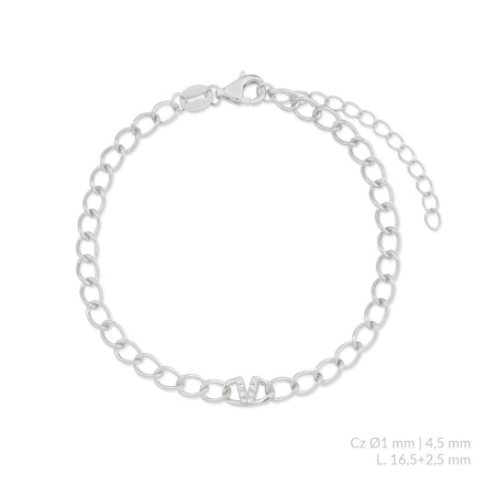 Pulsera de Plata de Ley con circonitas | V