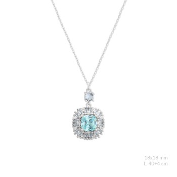 Silver necklace with cubic...