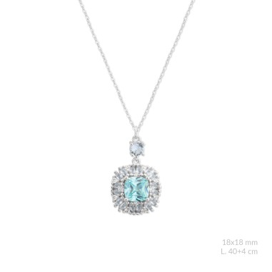 Silver necklace with cubic zirconium