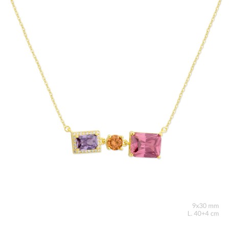 Silver necklace with cubic zirconium