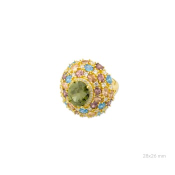 Silver ring with cubic...