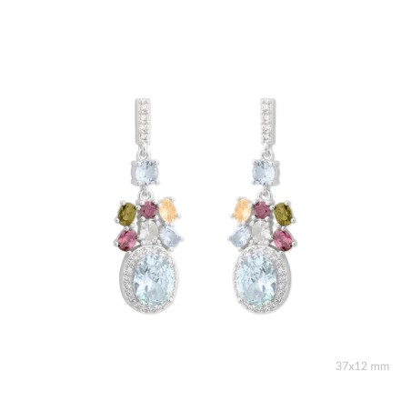 Boucles d'oreilles en Argent avec oxyde de zirconium