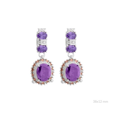 Brincos de Prata Esterlina com zircônia