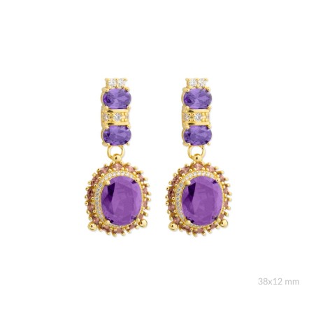 Brincos de Prata Esterlina com zircônia