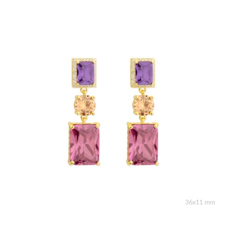 Brincos de Prata Esterlina com zircônia