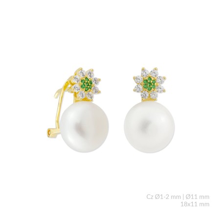 Pendientes de Plata de Ley con circonitas