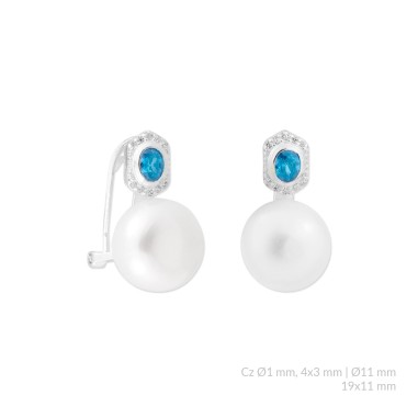Boucles d'oreilles en Argent avec oxyde de zirconium