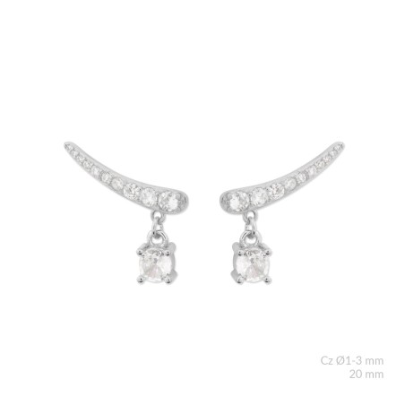 Boucles d'oreilles en Argent avec oxyde de zirconium