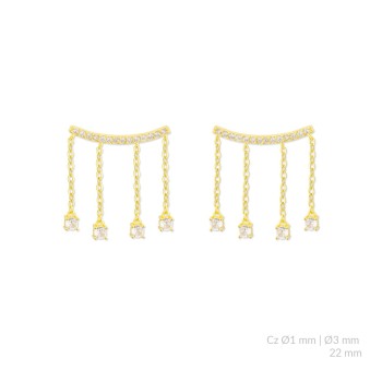Silver earrings with cubic...