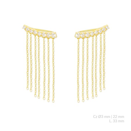 Silver earrings with cubic zirconium