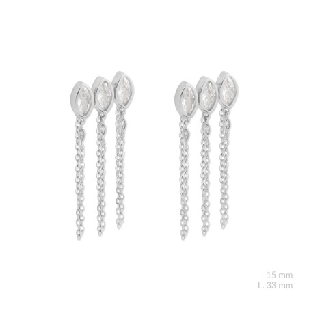 Boucles d'oreilles en Argent avec oxyde de zirconium