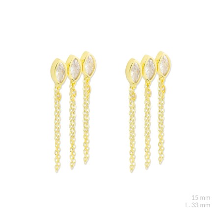 Brincos de Prata Esterlina com zircônia