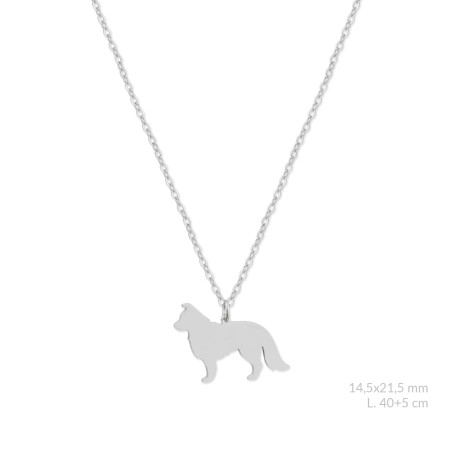 Silver necklace | Border Collie