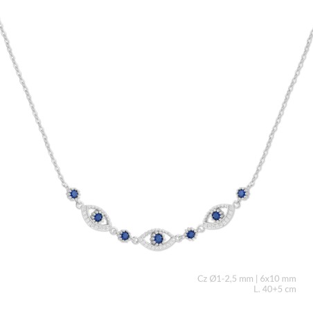 Silver necklace with cubic zirconium