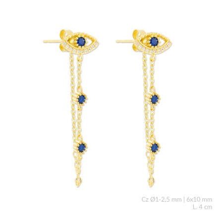 Boucles d'oreilles en Argent avec oxyde de zirconium