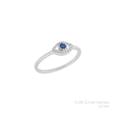 Anillo de Plata de Ley con circonitas
