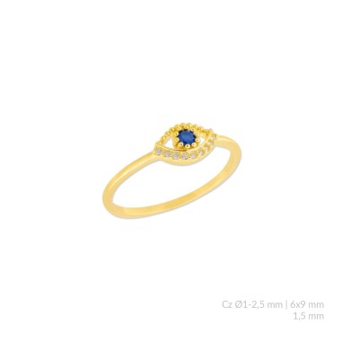 Silver ring with cubic zirconium