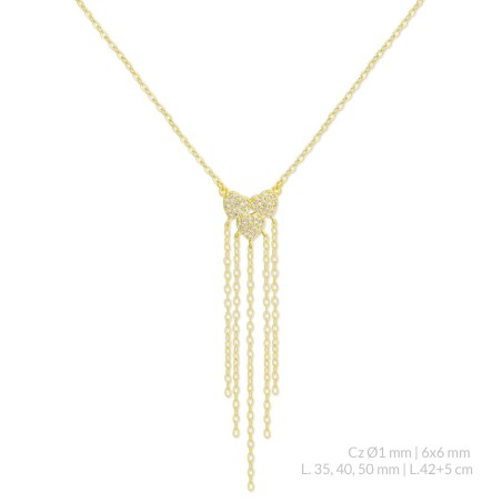 Sautoir en Argent avec oxyde de zirconium