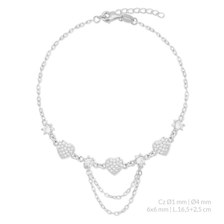 Bracelet en Argent avec oxyde de zirconium