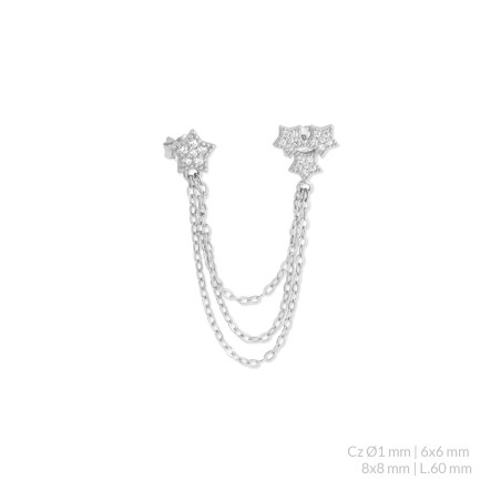 Silver earrings with cubic zirconium