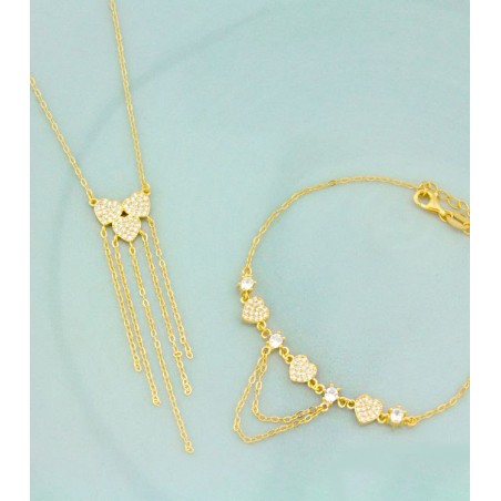 Silver bracelet with cubic zirconium